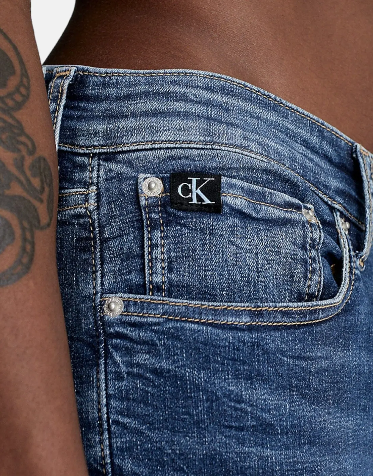 Calvin Klein Skinny Mid Blue Jeans - Image 4