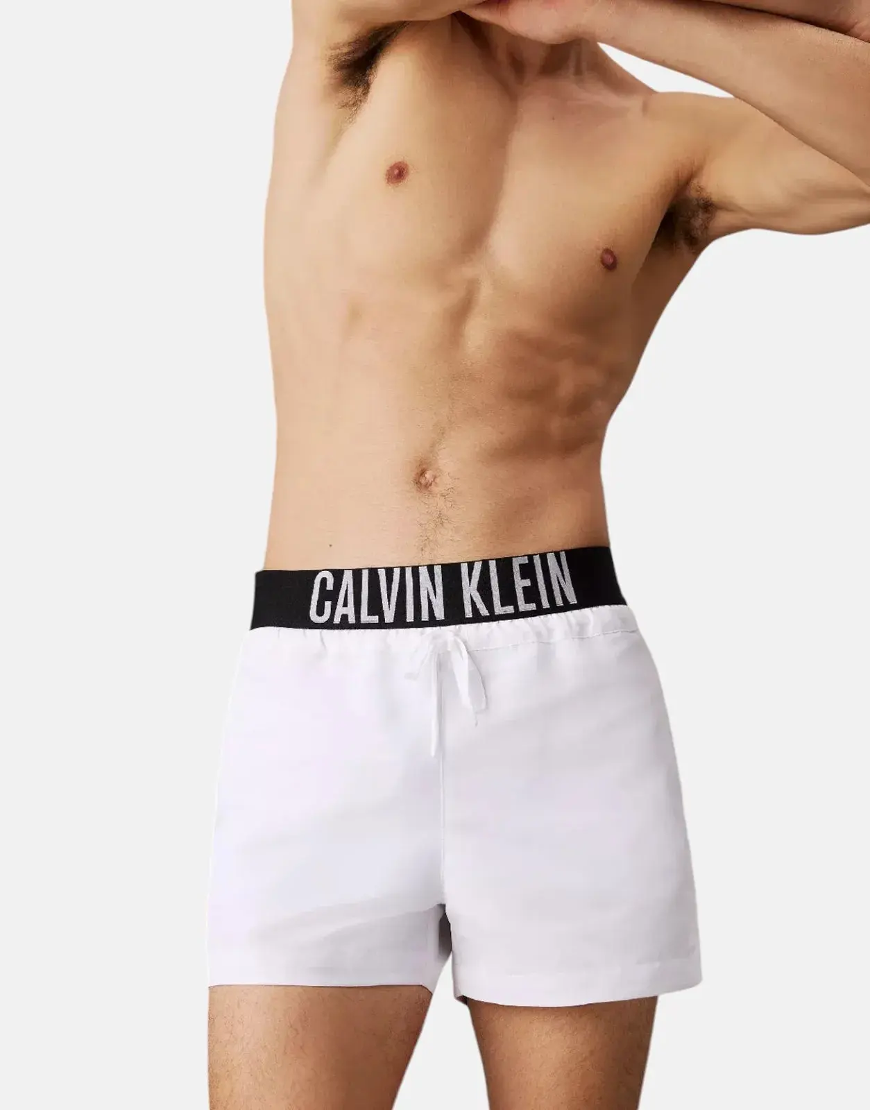 Calvin Klein Waistband White Swim Shorts - Image 3