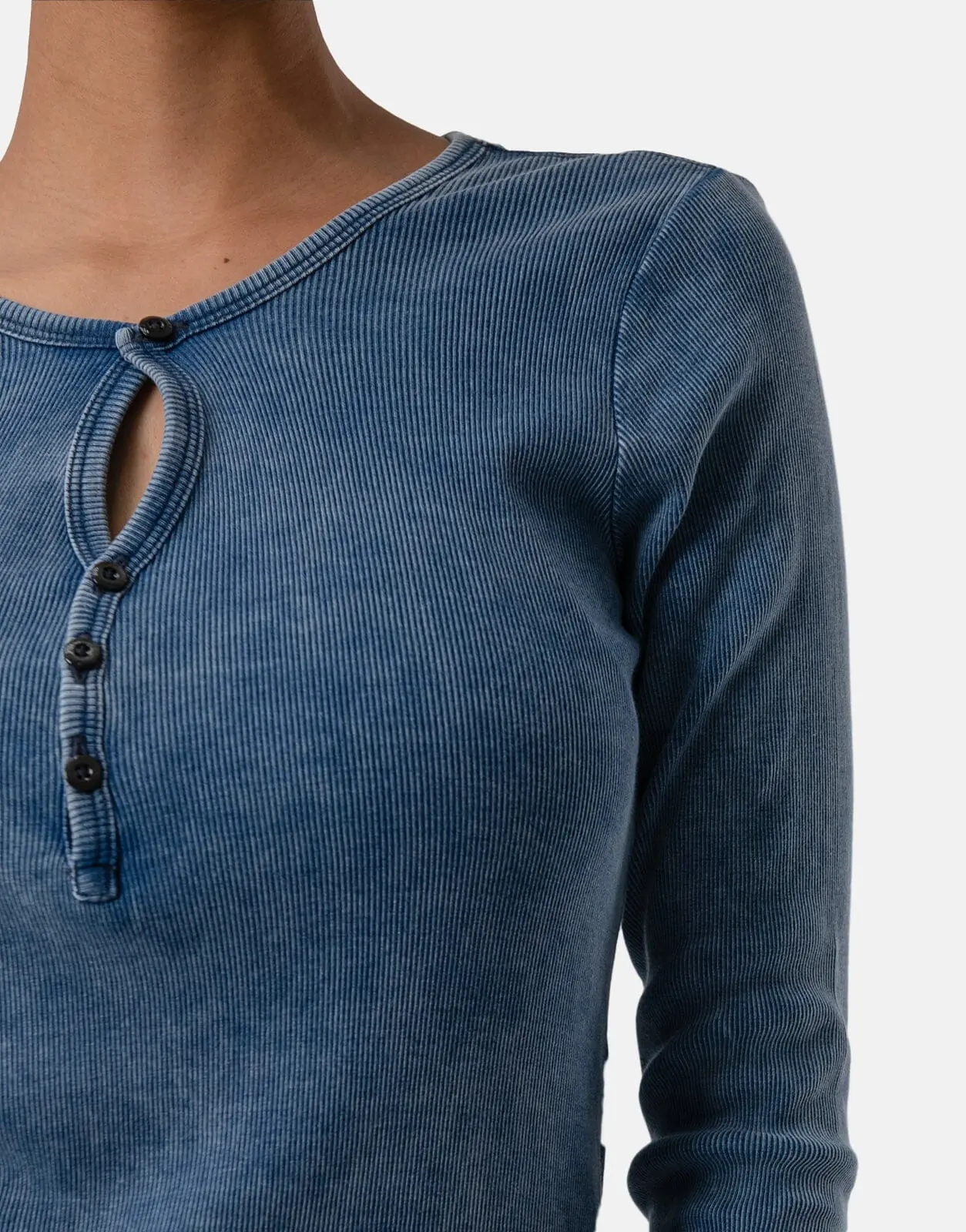 G-Star RAW Deep V Indigo Henley - Image 3