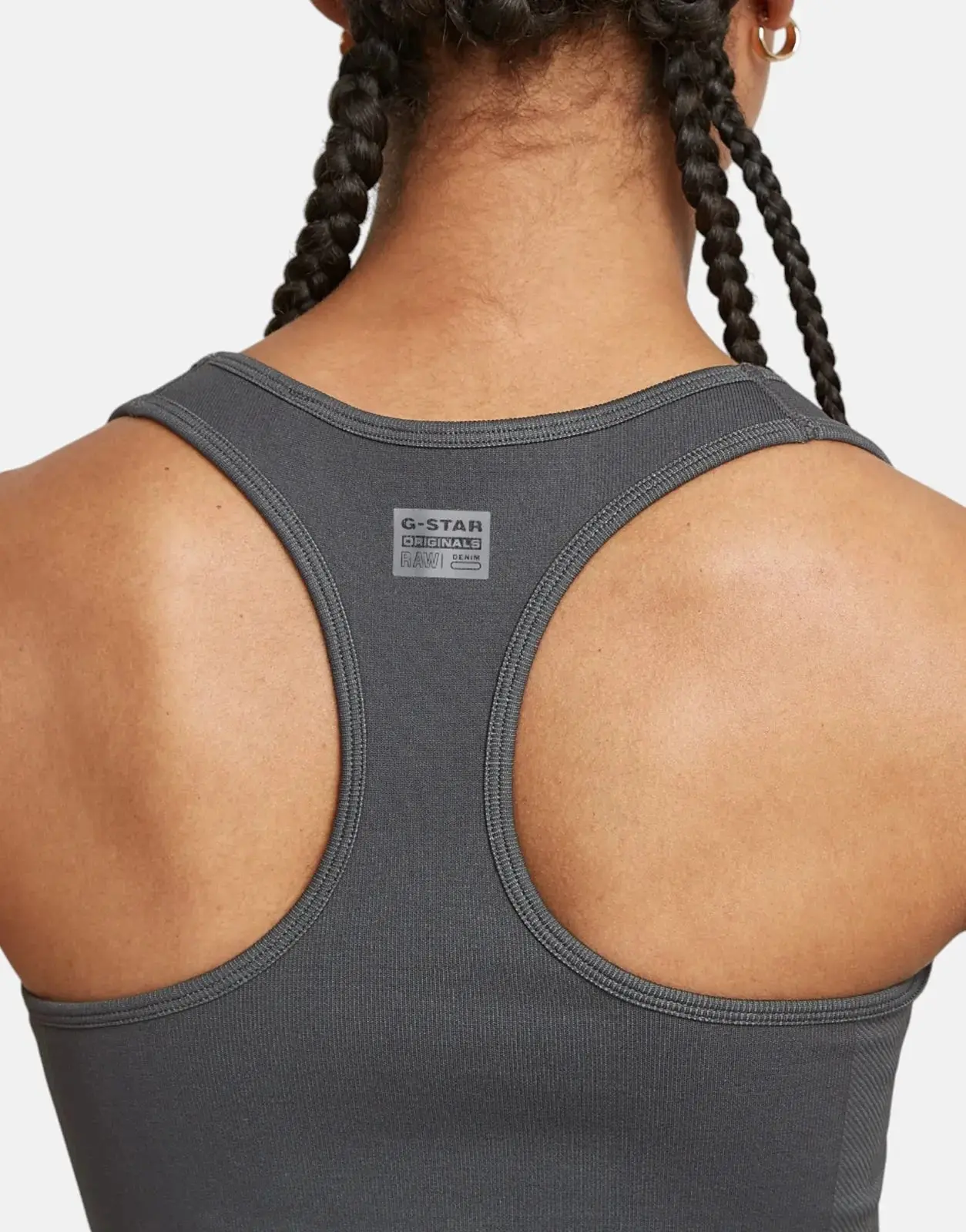 G-Star RAW Seamless Racerback Grey Asphalt Top - Image 3