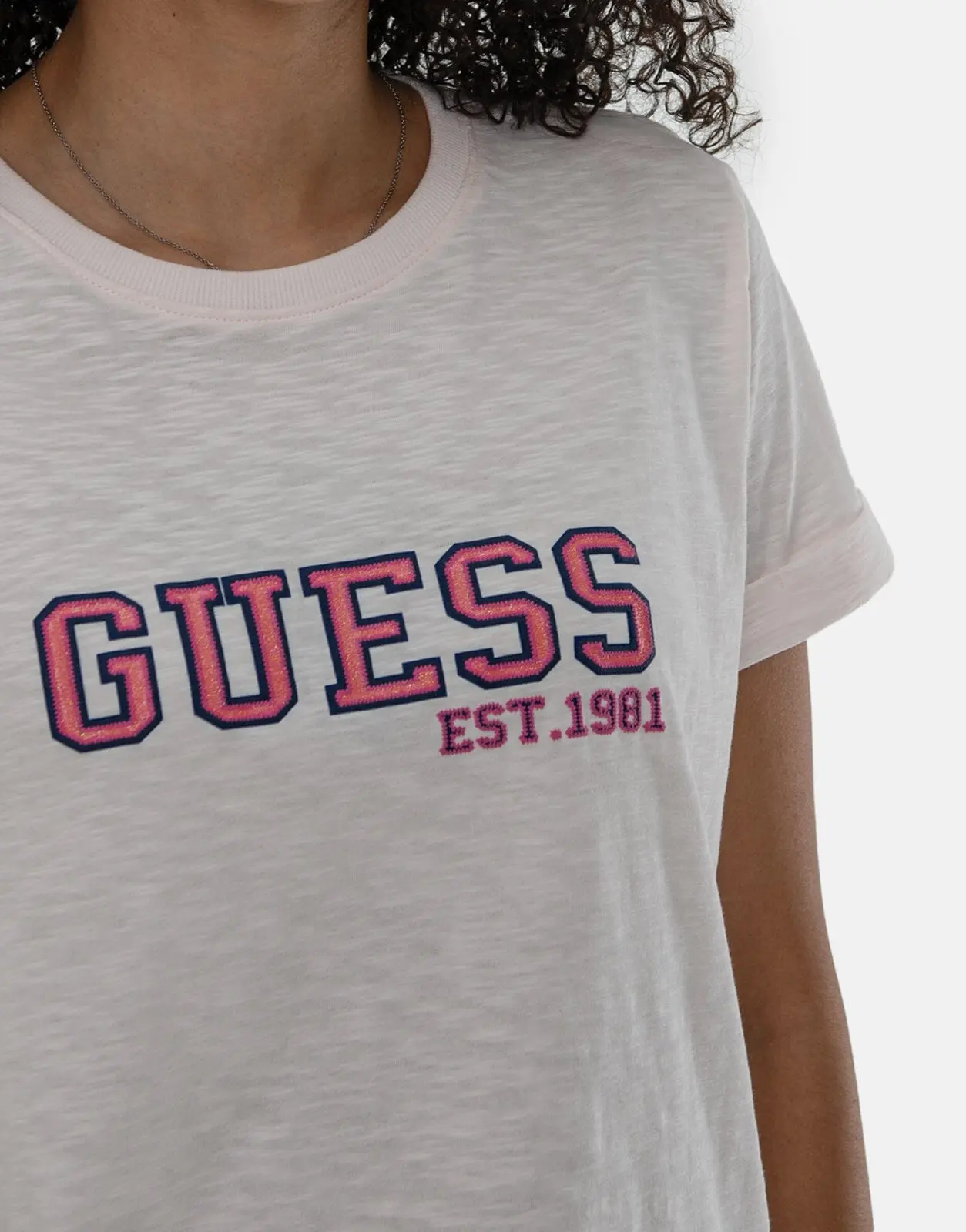 Guess College T-Shirt Pink - Image 3