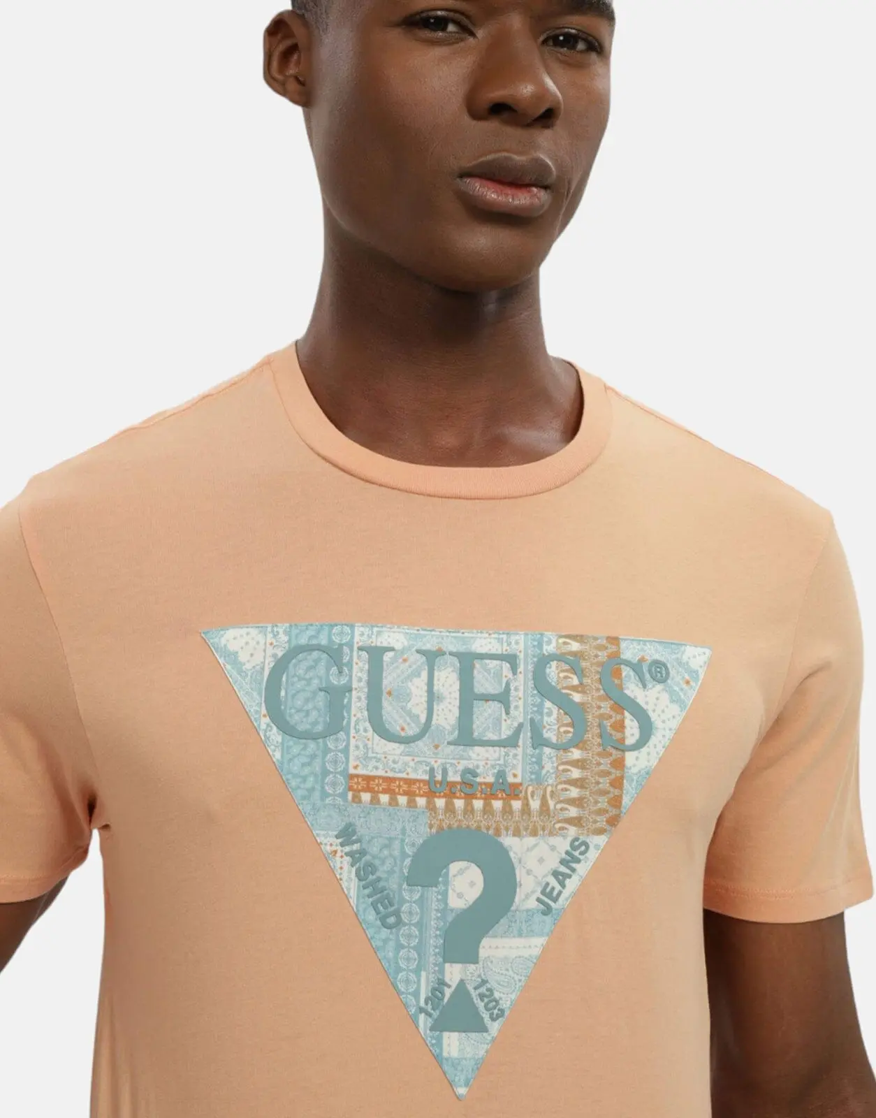 Guess Mosaic Tri Logo T-Shirt - Image 4