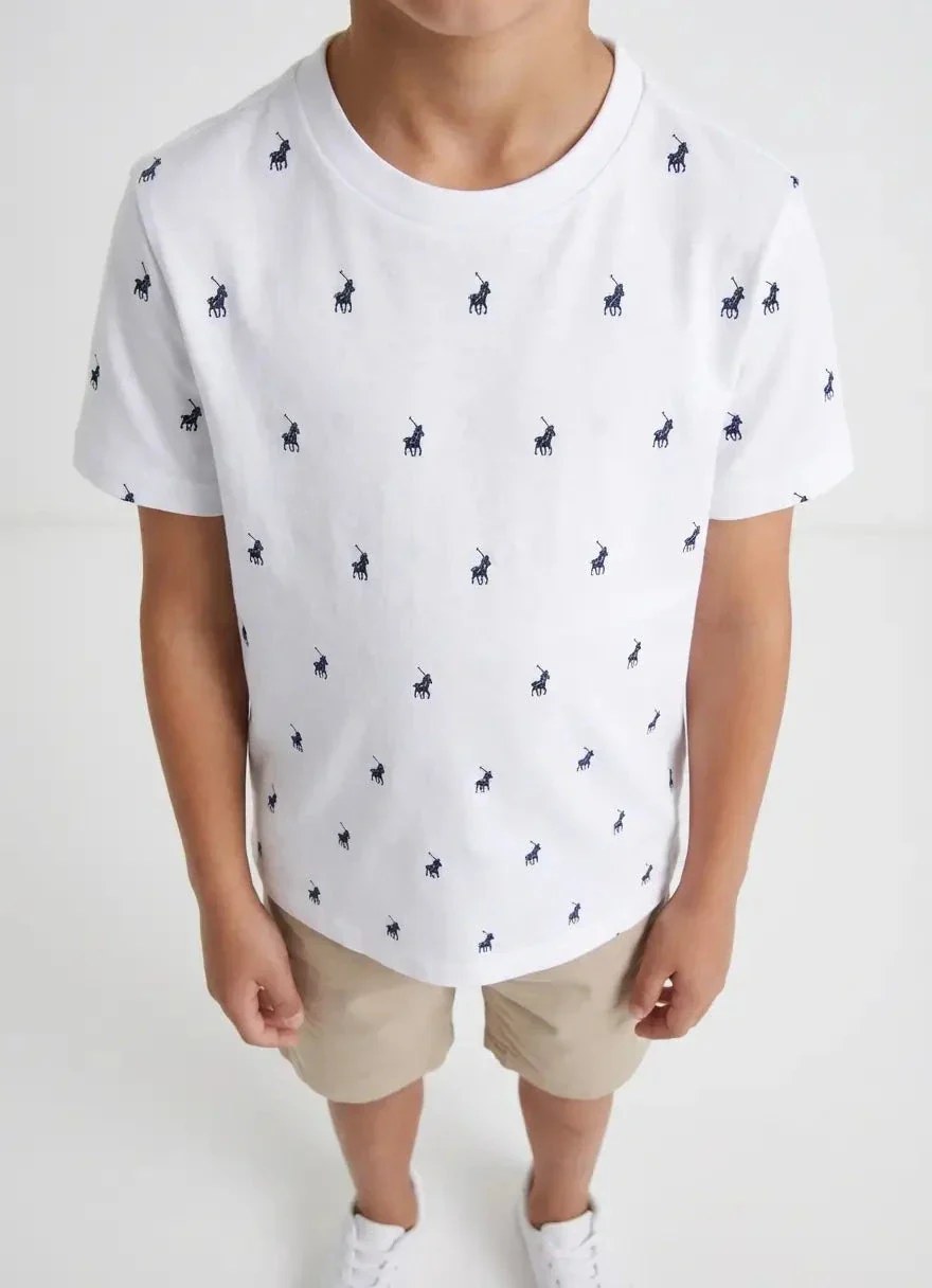 Polo Boys Sebastian Monogram White T-Shirt - Image 3