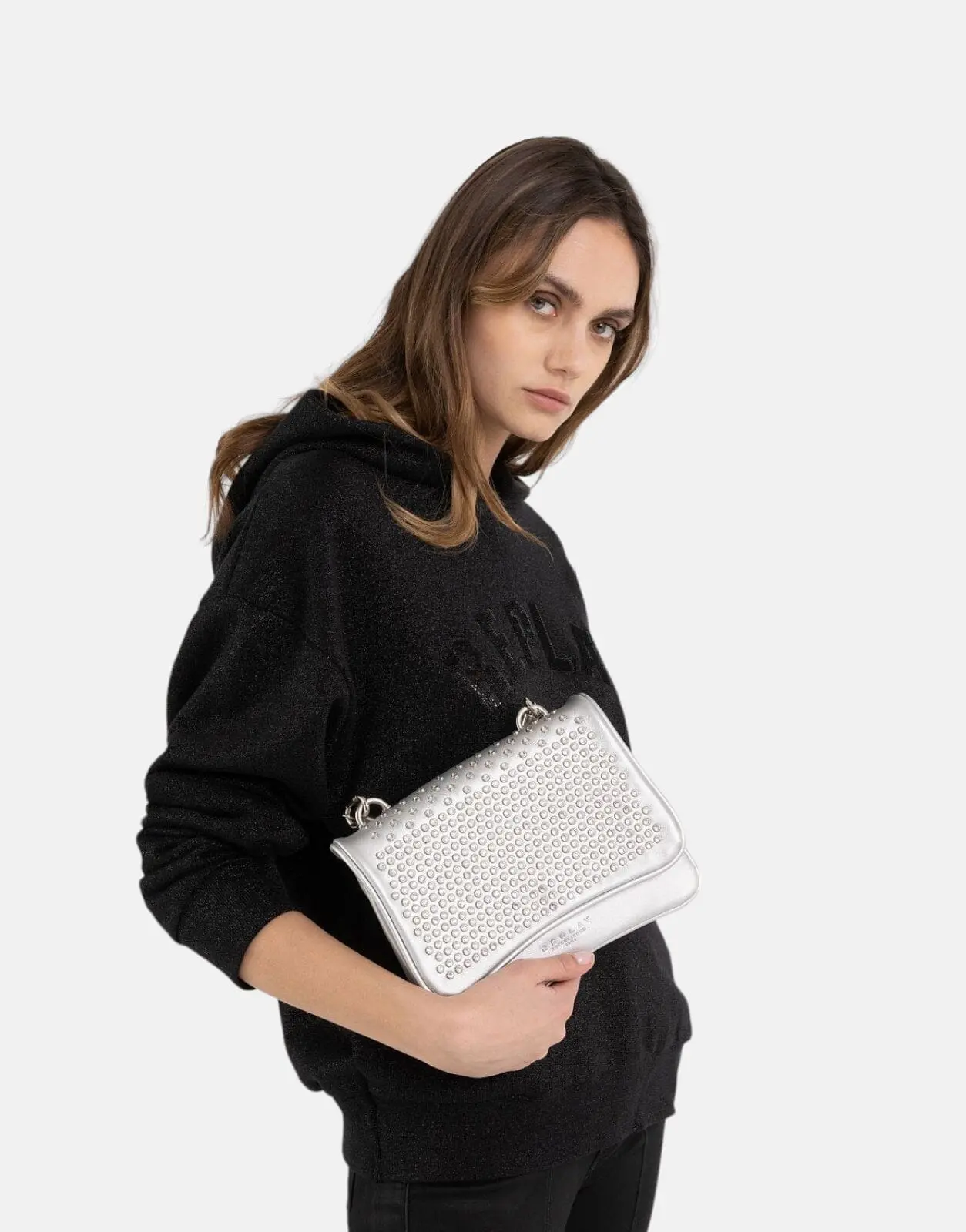 Replay Bling Hooded Black Sweatshirt - Image 4