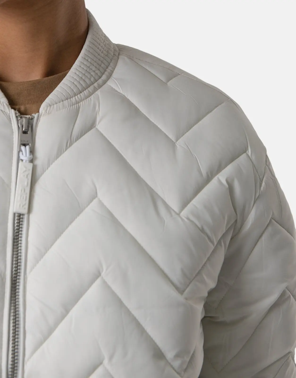 Replay Light Weight Tuks Jacket Butter White - Image 4