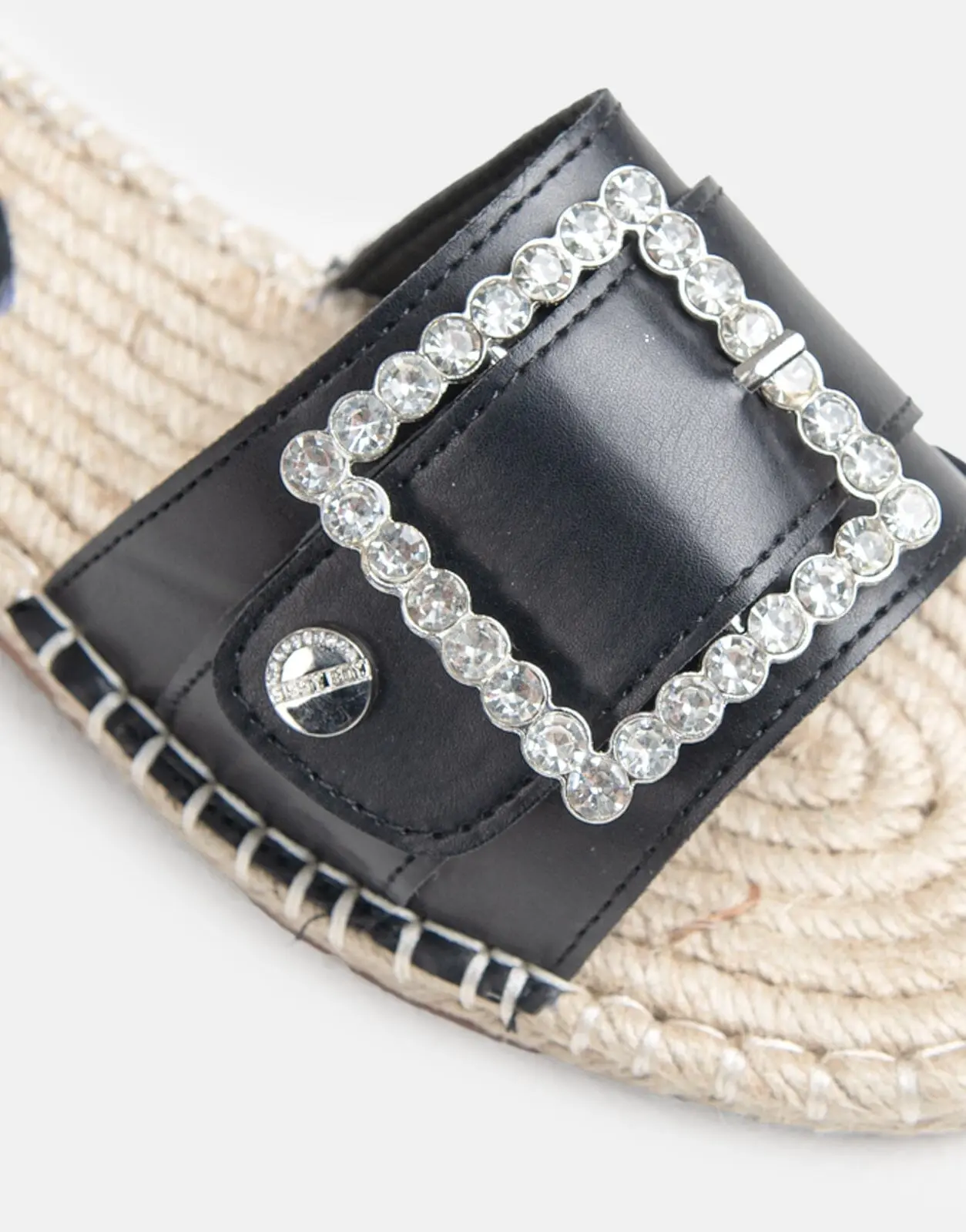 Sissy Boy Flat Espadrille Sandal Bling Buckle - Image 4