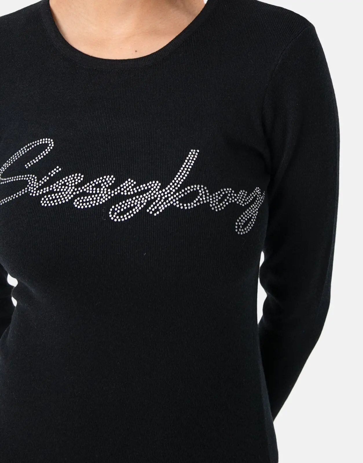 Sissy Boy Knitted Bling Logo Dress Black - Image 3